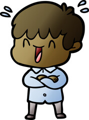 cartoon laughing boy