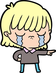cartoon woman crying