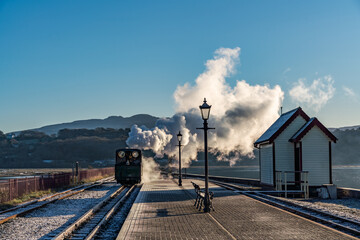 Steam Trains around Porthmadog North wales in winter