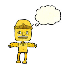 cartoon robot with thought bubble