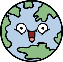 cute cartoon of a planet earth