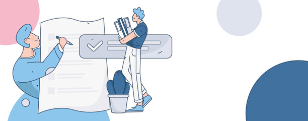 Business People Flat Vector Concept Operation Hand Drawn Illustration
