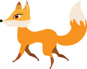 Funny red fox collection. The cute fox is coming. Emotion little animal. Cartoon animal character design.