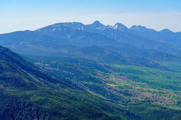 Naklejka premium 蓼科山登山 山頂からの八ヶ岳 