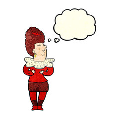 cartoon aristocratic woman with thought bubble