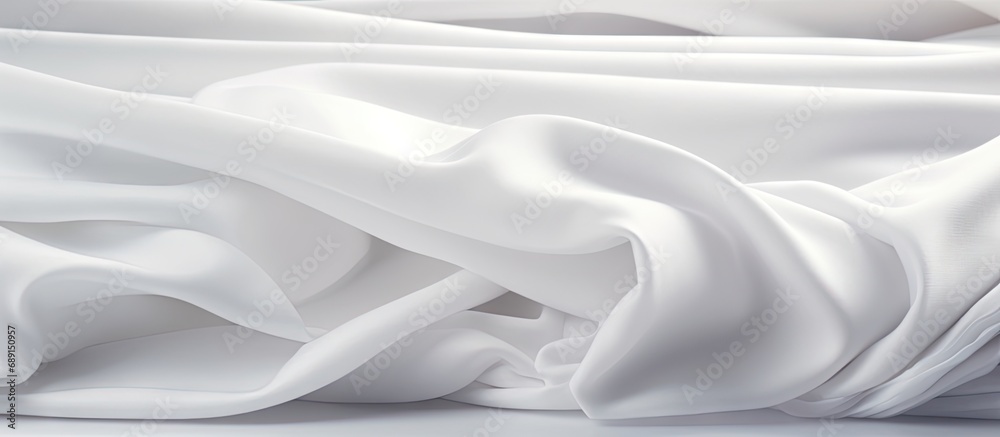 Poster industrial laundry providing cleaning and ironing service for hotels clinics and companies with fold