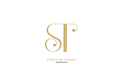 Alphabet letters ST or TS logo monogram