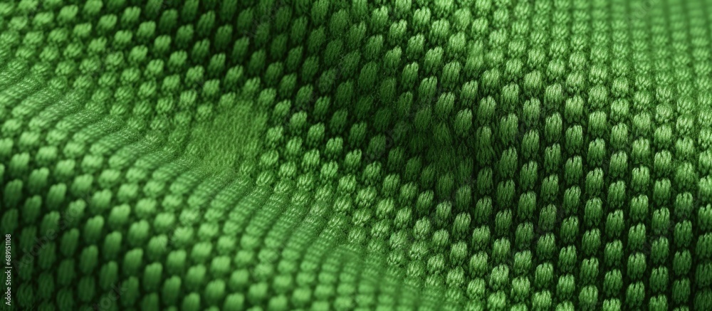 Aufkleber Close up of a green cotton fabric with a macro texture Copy space image Place for adding text or design