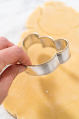 Panda shaped shortbread cookies with chocolate icing