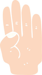 flat color illustration cartoon hand