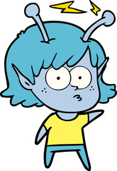 cartoon alien girl
