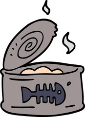 cartoon doodle tin of tuna