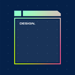 Naklejka premium Futuristic square gradient background. Pop up window vector illustration.