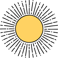 tattoo in traditional style of a sun