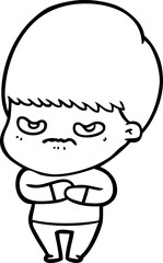 annoyed cartoon boy