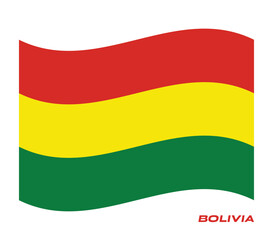 Flag Of Bolivia, Bolivia flag vector illustration, National flag of Bolivia, wavy flag of Bolivia. - obrazy, fototapety, plakaty