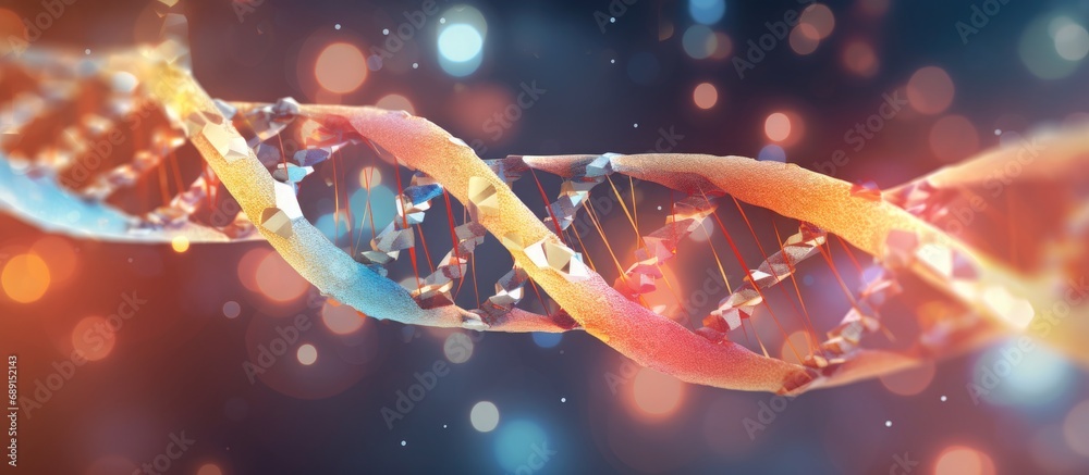 Aufkleber DNA helix visual depiction Mutations and disorders Copy space image Place for adding text or design