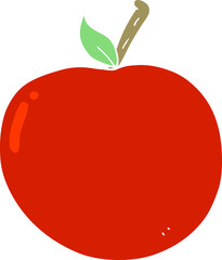 flat color style cartoon apple