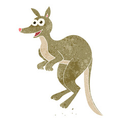 freehand retro cartoon kangaroo