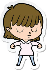 sticker of a cartoon woman