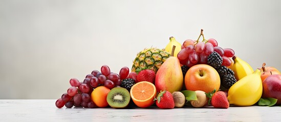 Assorted fresh fruit Copy space image Place for adding text or design