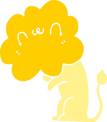 flat color style cartoon lion