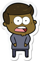 Obraz premium sticker of a cartoon shocked man