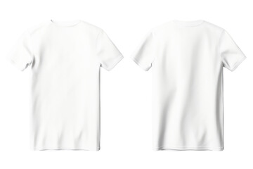 3D Rendered Black T-Shirt Mockup With Front And Back Views, Transparent White Background, Png.