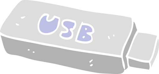 flat color illustration of USB stick