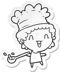 sticker of a cartoon chef