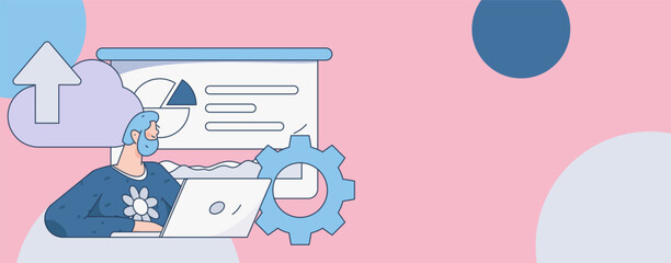 Business People Flat Vector Concept Operation Hand Drawn Illustration
