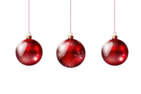 Festive Holiday Decorations On A Clear Background: White Transparent Christmas Decor, Png.