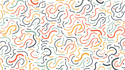 funny doodle pattern with colorful element. fun colorfull seamless pattern. Colorful geometric background. Minimal cover template design for web