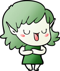 cartoon elf girl