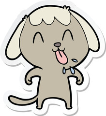 sticker of a cute cartoon dog