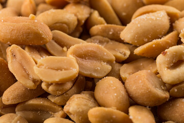large amount of peeled salted peanuts