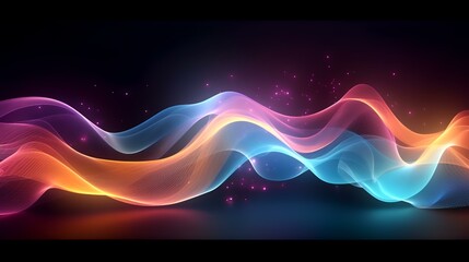 Abstract background with glowing waves. Vector illustration for your design. EPS 10