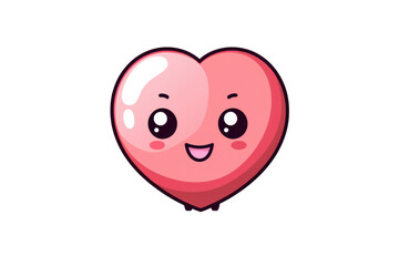 Cute Emoji Character In Love Illustration, Transparent White Background, Png.