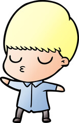 cartoon calm boy