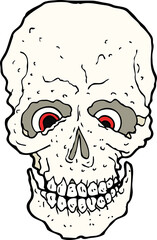 cartoon spooky skull