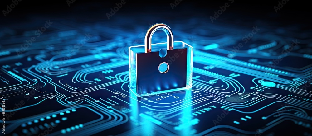 Poster Cybersecurity symbol idea Copy space image Place for adding text or design