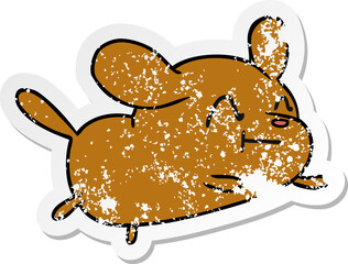 distressed sticker cartoon illustration kawaii of a cute dog