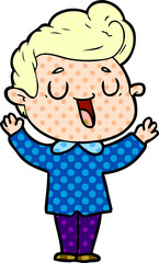 happy cartoon man