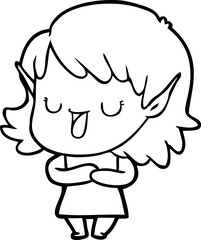 Obraz premium cartoon elf girl