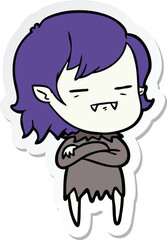sticker of a cartoon undead vampire girl