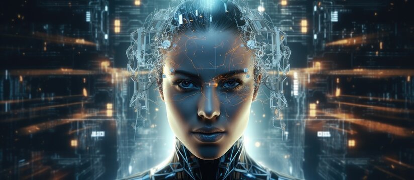 AI Essay about Future Technologies 3D rendered visuals Copy space image Place for adding text or design