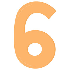 Number six orange 