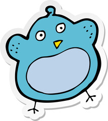 sticker of a cartoon fat bird
