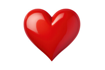 Isolated Red Heart Shape Sticker, Transparent White Background, Png.