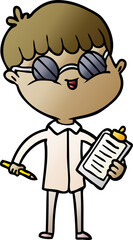 cartoon boy wearing spectacles